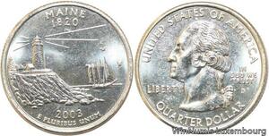 R1754 USA Maine Quarter 1/4 Dollar Liberty 1820 2003 UNC -> Make offer