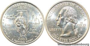 R1755 USA Illinois Quarter 1/4 Dollar Land of Lincoln 1818 2003 UNC -> M offer