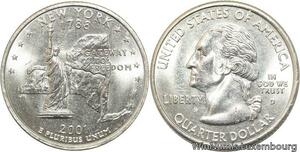 R1762 USA New York Quarter 1/4 Dollar Gateway to Freedom 1788 2001 UNC ->Offer