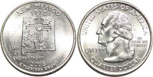R1765 USA New Mexico Quarter 1/4 Dollar Land of Enchantement 1912 2008 UNC
