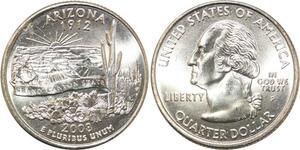R1767 USA Arizona Quarter 1/4 Dollar Grand Canyon State 1912 2008 UNC -> M Offer
