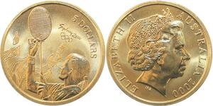 R1770 Australia 5 Dollars Elizabeth II Olympics Games Badminton Sydney 2000 UNC