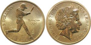 R1772 Australia 5 Dollars Elizabeth II Olympics Games Softball Sydney 2000 UNC