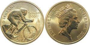 R1777 Australia 5 Dollars Elizabeth II Olympics Games Cycling Sydney 2000 UNC
