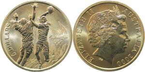 R1778 Australia 5 Dollars Elizabeth II Olympics Games Handball Sydney 2000 UNC