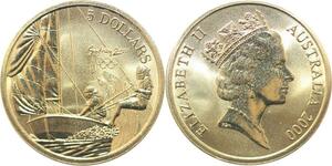 R1785 Australia 5 Dollars Elizabeth II Olympics Games Sailing Sydney 2000 UNC