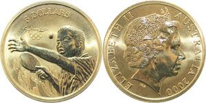 R1788 Australia 5 Dollars Elizabeth II Olympic JO Table Tennis Sydney 2000 UNC
