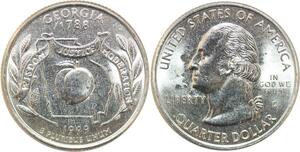 R1810 USA Georgia Quarter 1/4 Dollar Peach 1788 1999 UNC -> Make Offer