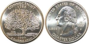 R1811 USA Connecticut Quarter 1/4 Dollar The Charter Oak 1788 1999 UNC