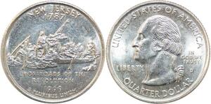 R1812 USA New Jersey Quarter 1/4 Dollar The Crossroads Revolution 1787 1999 UNC
