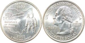 R1814 USA Ohio Quarter 1/4 Dollar Birthplace Aviation 1803 2002 UNC ->Make Offer