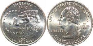 R1818 USA Indiana Quarter 1/4 Dollar Crossroads of America 1816 2002 UNC ->Offer