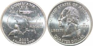 R1820 USA Louisiana Quarter 1/4 Dollar Louisiana Purchase 1812 2002 UNC ->Offer