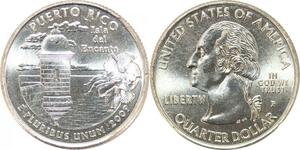 R1821 USA Puerto Rico Quarter 1/4 Dollar Isla del Encanto 2009 UNC -> Make Offer