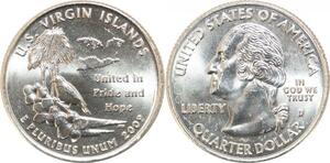R1822 USA Virgin Islands Quarter 1/4 Dollar United in pride hope 2009 UNC >Offer