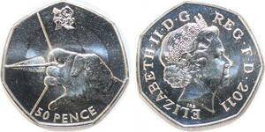 R1840 United Kingdom 50 Pence Elizabeth II Archery JO London 2011 UNC -> M Offer