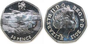 R1841 United Kingdom 50 Pence Elizabeth II Swimming JO London 2011 UNC ->Offer