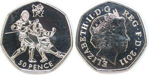R1842 United Kingdom 50 Pence Elizabeth II Fencing JO London 2011 UNC -> M Offer