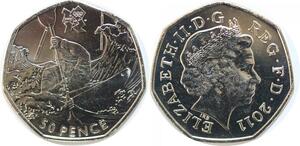 R1844 United Kingdom 50 Pence Elizabeth II Canoeing JO London 2011 UNC ->Offer