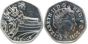 R1845 United Kingdom 50 Pence Elizabeth II Cycling JO London 2011 UNC -> M Offer