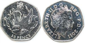 R1849 United Kingdom 50 Pence Elizabeth II Modern Pentathlon JO London 2011 UNC 