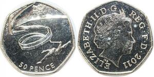 R1852 United Kingdom 50 Pence Elizabeth II Gymnastics JO London 2011 UNC ->Offer
