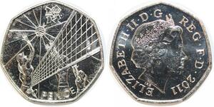 R1863 United Kingdom 50 Pence Elizabeth II Volleyball JO London 2011 UNC ->Offer