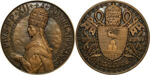 R1955 Medal Vatican Pope Pie XII 1876-1939 Pontifex Maximus De Jaeger Roma AU