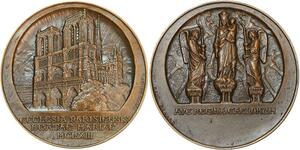 R1957 Médaille Cathédrale Notre Dame de Paris Archbishop 1863 Raoul Benard SUP