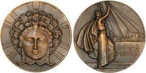 R1960 Médaille Art Déco 25 ans CPDE Power 1907 1932 Dammann SUP -> Make Offer