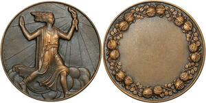 R1966 Rare Médaille Art Déo Flamme Olympique JO Paris Mascaux 1924 SUP