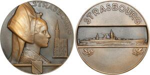 R1967 Médaille Strasbourg Alsacienne Militaria Navire de Ligne Morlon SUP >Offer