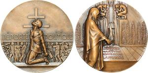 R1970 Médaile Déporté Politique Martyrs Croix Lorraine 1945 Bazor SUP ->Offer