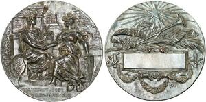 R1974 Rare Medal Russia Arrivée Russe Toulon Cronstadt 1893 Bottee Silvered AU