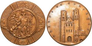 R1987 Médaille Saint Philibert Abbaye Jumieges 1954 Coeffin Bretagne SUP ->Offer