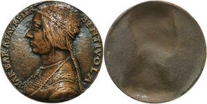 R1993 Rare Medal Cast Unif. Italy Barbara Tavrella Bentivola 1491 Fiorentino AU