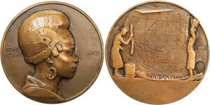 R2000 Rare Médaille Colonies Africa Soudan Femme Kassonké Kayes 1930 Monier SUP