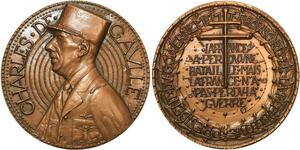 R2025 Médaille Gén. De Gaulle 18 Juin 1940 1988 Croix de Lorraine De Jaeger SUP