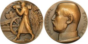 R2026 Rare Médaille Marechal Fayolle 1852 1928 WWI Herbemont SUP  -> Make Offer