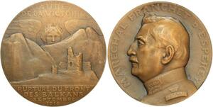 R2028 Rare Médaille Algérie Maréchal Franchet d'Esperey Aube Balkans Bloche 1918