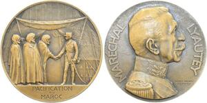 R2032 Rare Médaille Maroc Colonies Marechal Lyautey Dropsy 1925 SUP - Make Offer