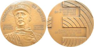 R2034 Médaille Général de Gaulle 50 Ans 18 juin 1940 1990 Croix Lorraine SUP