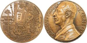 R2046 Rare Médaille Lybie General Pierre Koenig Bir Hakim de Jaeger 1942 SUP