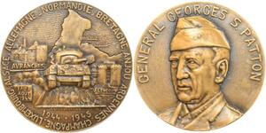 R2047 Rare Médaille USA General Patton Normandy D-Day WWII 1945 Lamourdedieu SUP