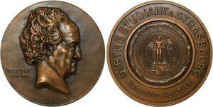 R2067 Rare Medal 100 Years Goethe Strasbourg 1832 1932 Benard AU -> Make Offer