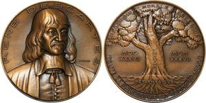 R2073 Rare Médaille René Descartes Médecine Métaphysique 1937 Turin SUP -> Offer