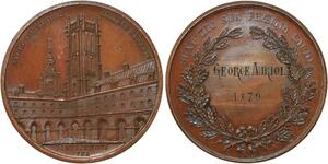 R2107 Médaille France Paris Collège Henri IV Auriol Perpignan Caqué 1879 SUP