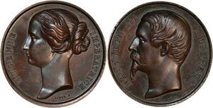 R2119 Rare Médaille Napoléon III Impératrice Eugénie 1853 Caqué SUP -> M Offer