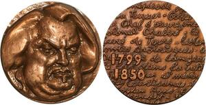 R2124 Médaille France Honoré de Balzac 1799 1850 Revol Commédie humaine SPL