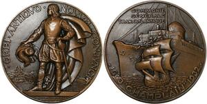 R2130 Rare Médaille Quebec Paquebot Champlain Transatlantique 1932 Delamarre SPL